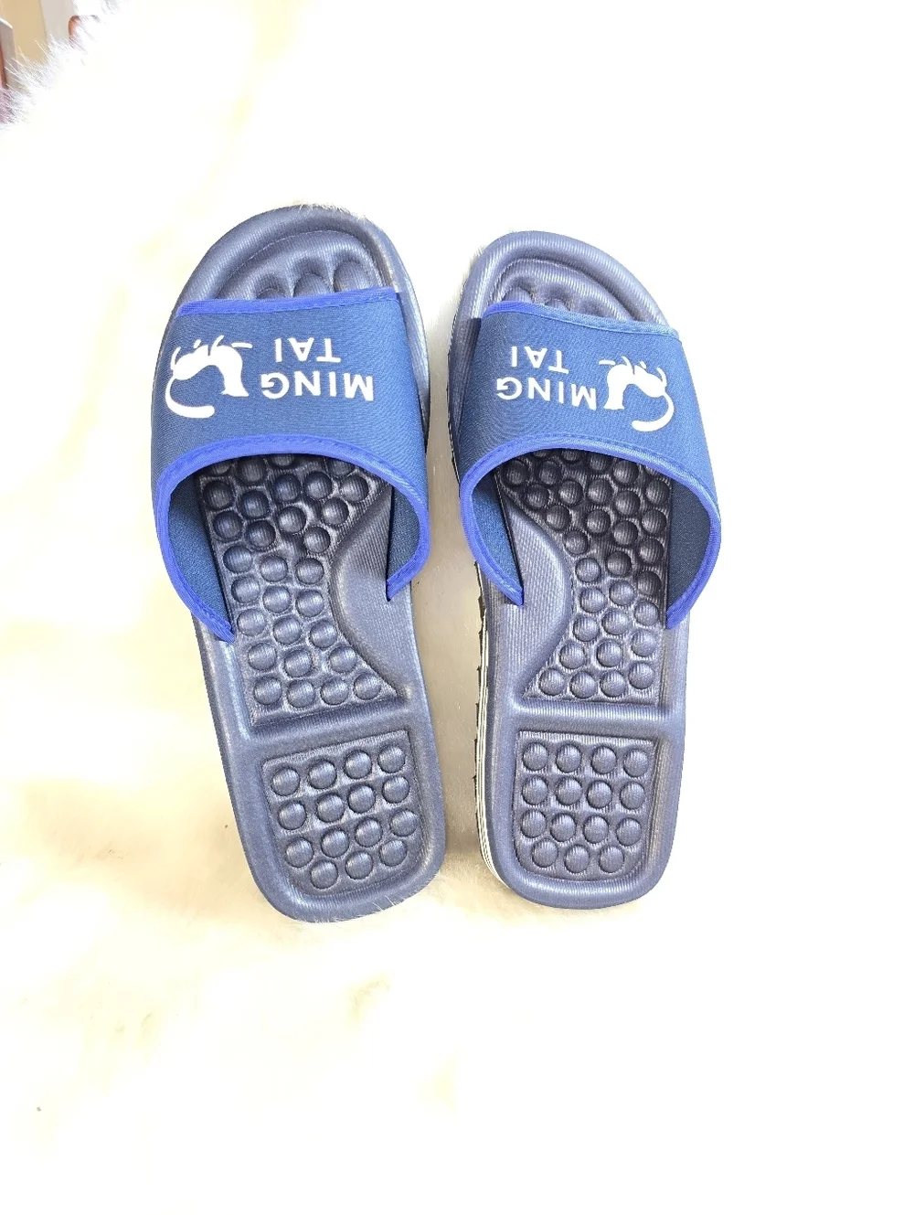 Ming Tai Men's & Women's Navy Blue Slide Sandals